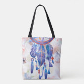 Blue Watercolor Dreamcatcher Modern Boho Tasche (Rückseite)