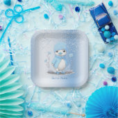 Blue Watercolor Duck Paper Plate Pappteller (Party)