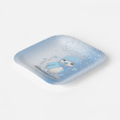 Blue Watercolor Duck Paper Plate Pappteller (Gewinkelt)