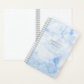 Blue Watercolor Elegante Notizblock (Innen)