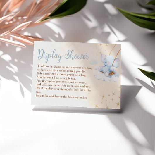 Blue Watercolor Elephant Display Shower Begleitkarte