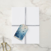 Blue Watercolor Ephemera Geschenkanhänger (Mit Garn)