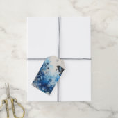 Blue Watercolor Ephemera Geschenkanhänger (Mit Garn)