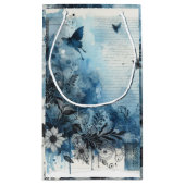 Blue Watercolor Ephemera Kleine Geschenktüte (Rückseite)