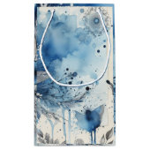 Blue Watercolor Ephemera Kleine Geschenktüte (Rückseite)