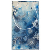 Blue Watercolor Ephemera Kleine Geschenktüte (Rückseite)