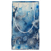 Blue Watercolor Ephemera Kleine Geschenktüte (Vorderseite)