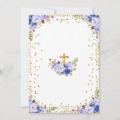 Blue Watercolor Erstkommunion Einladung (Rückseite)