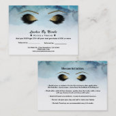 Blue Watercolor Eyelashes Empfehlungskarte (Vorne/Hinten)