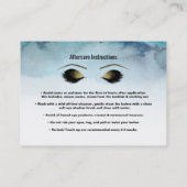 Blue Watercolor Eyelashes Empfehlungskarte (Rückseite)