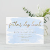 Blue Watercolor Father's Day Lunch Einladung (Stehend Vorderseite)
