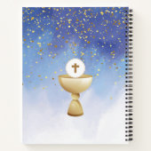 Blue Watercolor First Holy Communy Gästebuch Notizblock (Rückseite)