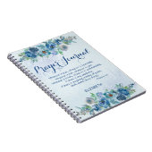 Blue Watercolor Floral Bible Name Gebet Journal Notizblock (Rechte Seite)