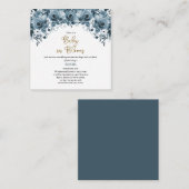 Blue Watercolor Floral Boy Babybuchanfrage Begleitkarte (Vorne/Hinten)