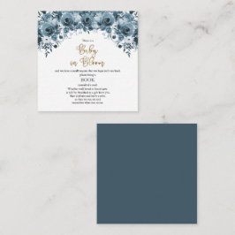 Blue Watercolor Floral Boy Babybuchanfrage Begleitkarte