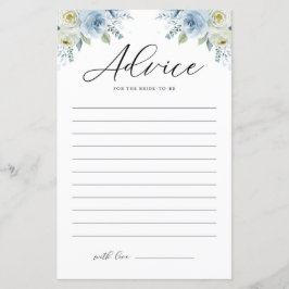 Blue Watercolor Floral Brautparty Addiccard