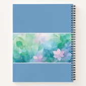 Blue Watercolor Floral Custom Name Notebook Notizblock (Rückseite)