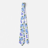 Blue Watercolor Floral Garden Neck Tie Krawatte (Vorderseite)