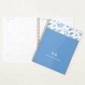 Blue Watercolor Floral Pattern Stylish Planer (Anzeige)