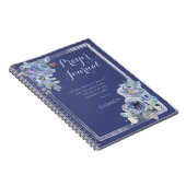 Blue Watercolor Floral Psalm Name Gebet Journal Notizblock (Rechte Seite)