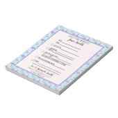 Blue Watercolor Floral School Note 1 Kind Notizblock (Rotiert)