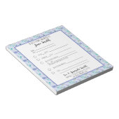 Blue Watercolor Floral School Note 1 Kind Notizblock (angewinkelt)