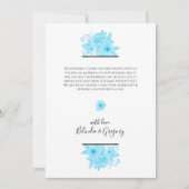 Blue Watercolor Floral Wedding Danke Karte (Vorderseite)