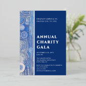 Blue Watercolor Floral Wohltätigkeit Event Gala Pa Folieneinladung (Stehend vorne)