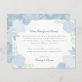 Blue Watercolor Florals Wedding Postponement Card Begleitkarte (Vorne/Hinten)