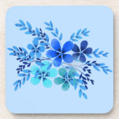 Blue Watercolor Flower Getränkeuntersetzer (Vorderseite)