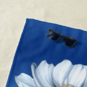 Blue Watercolor Flowers Beach Towel Strandtuch (Beispiel)