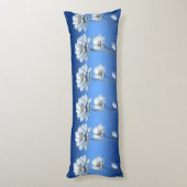 Blue Watercolor Flowers Body Pillow Seitenschläferkissen (Rückseite (Vertikal))