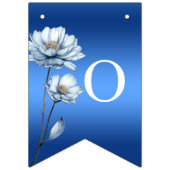 Blue Watercolor Flowers Bunting Flag Wimpelkette (Zweite Fahne)
