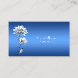 Blue Watercolor Flowers Business Card Visitenkarte