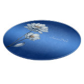 Blue Watercolor Flowers Cutting Board Schneidebrett (Ecke)