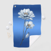 Blue Watercolor Flowers Golf Towel Golfhandtuch (Insitu)