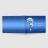 Blue Watercolor Flowers Guest Book Gästebuch (Voll)