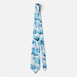 Blue watercolor flowers krawatte