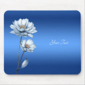 Blue Watercolor Flowers Mousepad (Vorne)