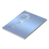 Blue Watercolor Flowers Notepad Notizblock (Rotiert)