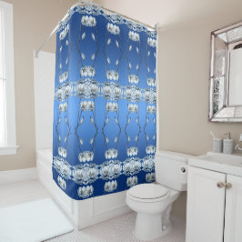Blue Watercolor Flowers Shower Curtain Duschvorhang