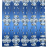 Blue Watercolor Flowers Shower Curtain Duschvorhang (Vorderseite)