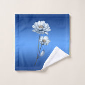 Blue Watercolor Flowers Towel Set (Waschlappen)