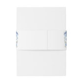 Blue Watercolor Flowers Wedding Einladungsbanderole (Rückseitenbeispiel)