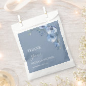 Blue Watercolor Flowers Wedding Thank You Square  Geschenktütchen (Ausgeschnitten)