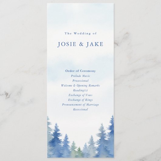 Blue Watercolor Forest Programm (Vorderseite)