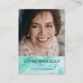 Blue Watercolor Foto Beerdigung Gedenkkarte Begleitkarte (Vorderseite)