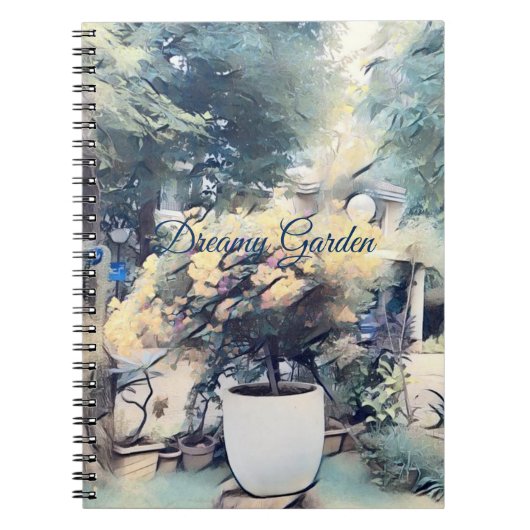 Blue Watercolor Foto Gardener Notebook Notizblock (Vorderseite)