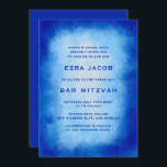 Blue Watercolor Frame Custom Bar Bat Mitzvah Einladung<br><div class="desc">Perfekte Karte, um eine Fledermausmitzvah, Bar mitzvah oder andere jüdische Feier anzukündigen! Handgemachte Aquarellkunst für Sie auf der Vorderseite! Vollständig anpassbar! Klicken Sie auf "Personalisieren" oben, um den Text zu bearbeiten. Klicken Sie auf "Bearbeiten mit dem Design-Tool", um die Schriftart, Farben und Platzierungen anzupassen und das Design auf der Rückseite...</div>