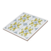 Blue Watercolor French Country Lemon Fliese (Seite)